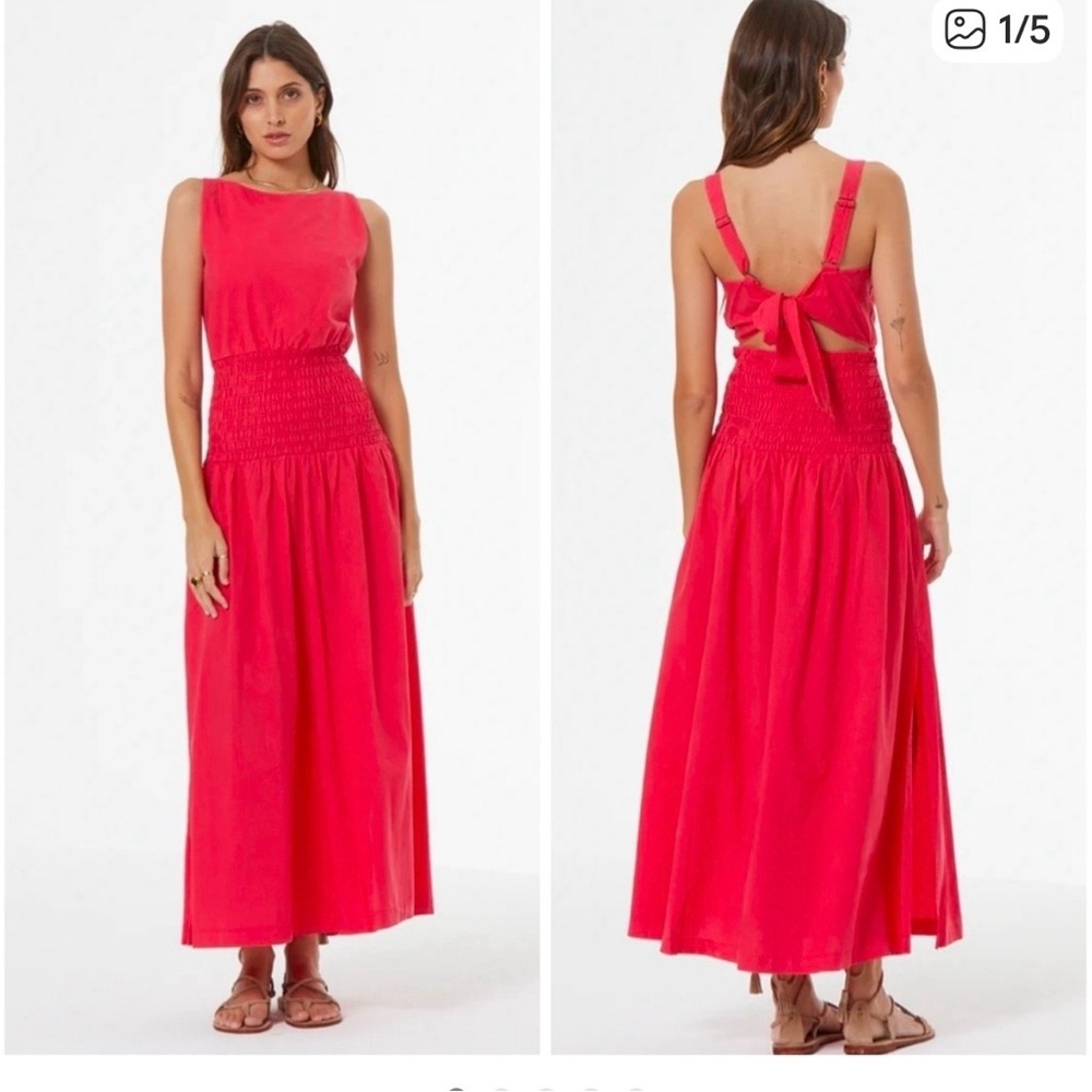 Young Fabulous & Broke Fuchsia Smocked Waist Maxi Dress